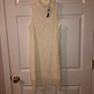 Cream Lace Halter Dress